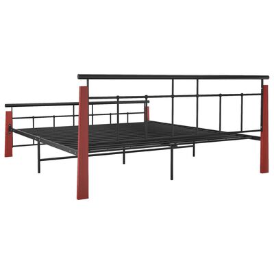 vidaXL Estructura de cama sin colchón metal madera de roble 180x200 cm