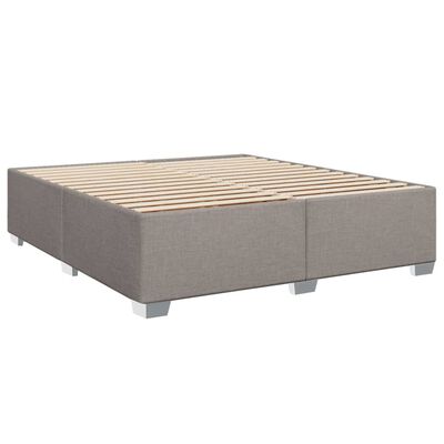 vidaXL Cama box spring con colchón tela gris taupe 200x200 cm