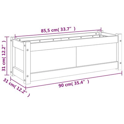 vidaXL Jardinera madera maciza Douglas 90x31x31 cm