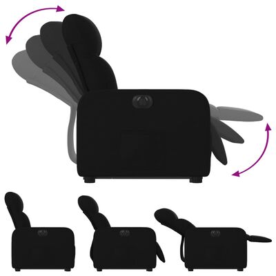 vidaXL Sillón eléctrico reclinable elevable de tela negro
