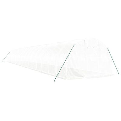 vidaXL Invernadero con estructura de acero blanco 54 m² 18x3x2 m