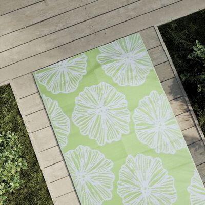 vidaXL Alfombra de exterior PP verde 80x250 cm