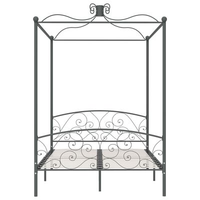 vidaXL Estructura cama con dosel sin colchón metal gris 140x200 cm