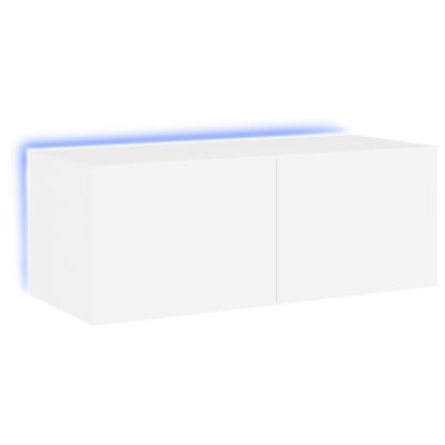 vidaXL Mueble de TV de pared con luces LED blanco 80x35x31 cm