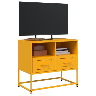 vidaXL Mueble para TV de acero amarillo mostaza 68x39x60,5 cm