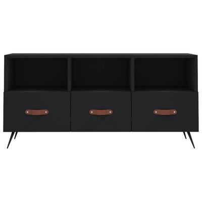 vidaXL Mueble de TV madera de ingeniería negro 102x36x50 cm