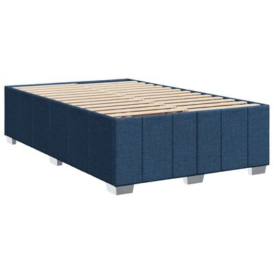 vidaXL Cama box spring con colchón tela azul 120x200 cm