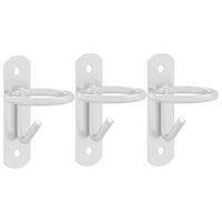 vidaXL Ganchos de pared para cubos 3 uds acero galvanizado plateado