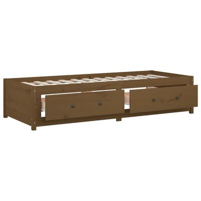 vidaXL Sofá cama madera maciza de pino marrón miel 90x200 cm