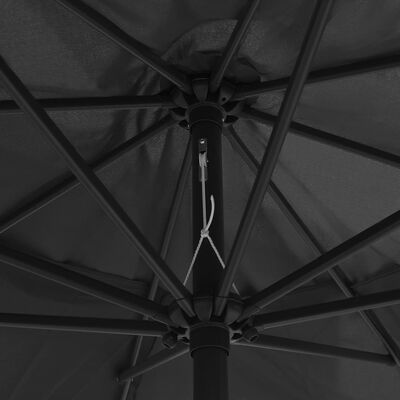 vidaXL Sombrilla de exterior con palo de metal gris antracita 390 cm