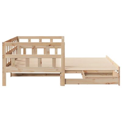 vidaXL Sofá cama nido con cajones madera maciza de pino 90x200 cm