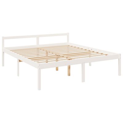 vidaXL Cama para personas mayores madera maciza pino blanca 180x200 cm