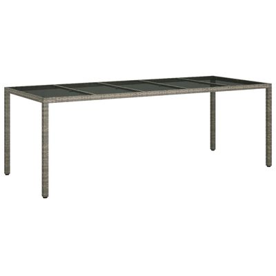 vidaXL Set comedor jardín 9 pzas y cojines ratán sintético vidrio gris