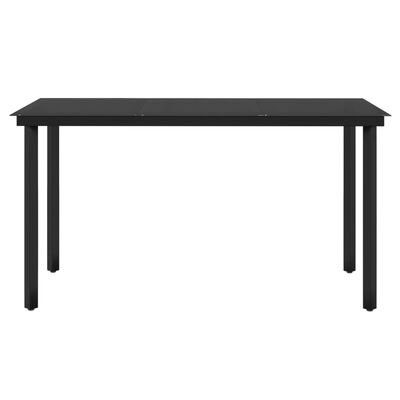 vidaXL Juego de comedor de jardín 7 piezas con cojines negro