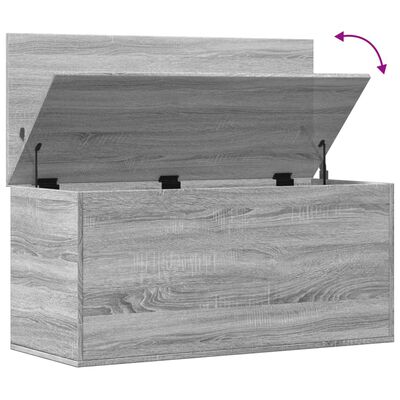 vidaXL Caja de almacenaje madera ingeniería gris Sonoma 100x42x46 cm