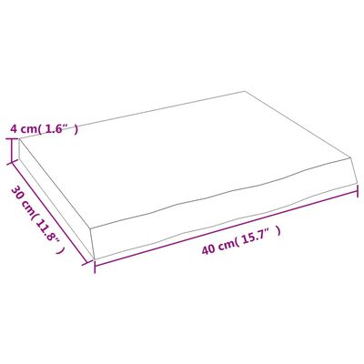 vidaXL Estante pared madera roble tratada marrón claro 40x30x(2-4) cm