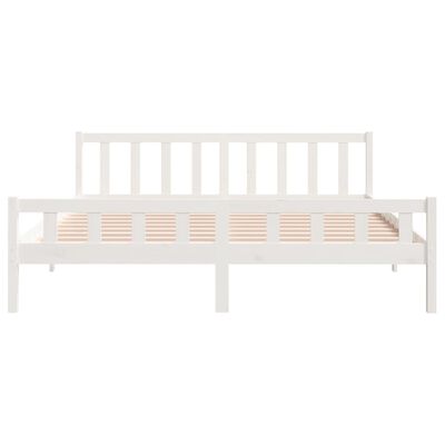 vidaXL Estructura de cama de madera maciza blanca 160x200 cm