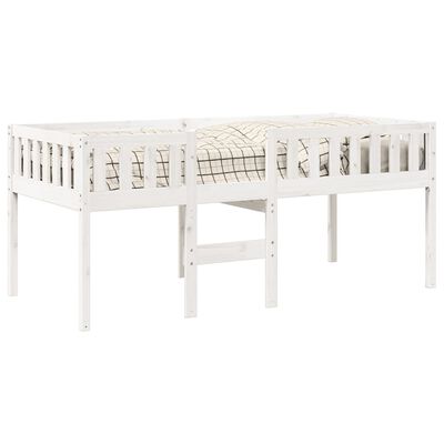 vidaXL Cama para niños sin colchón madera maciza pino blanca 75x190 cm