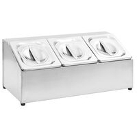 vidaXL Soporte bandeja Gastronorm con 3 bandejas 1/6 acero inoxidable