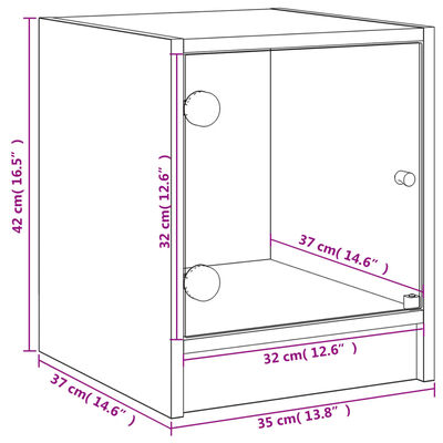 vidaXL Mesitas de noche con puertas de vidrio 2 uds negro 35x37x42 cm