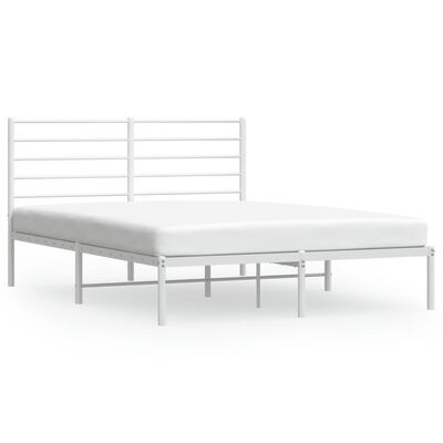 vidaXL Estructura cama sin colchón con cabecero metal blanco 140x190cm