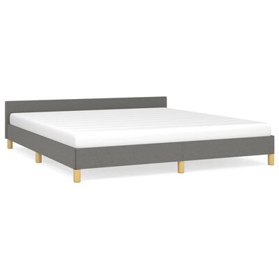 vidaXL Cama sin colchón de tela gris oscuro 180x200 cm