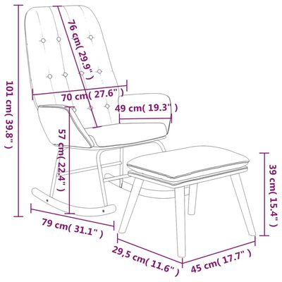 vidaXL Sillón mecedora con taburete tela amarillo mostaza