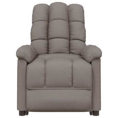 vidaXL Sillón de masaje reclinable de tela gris taupé