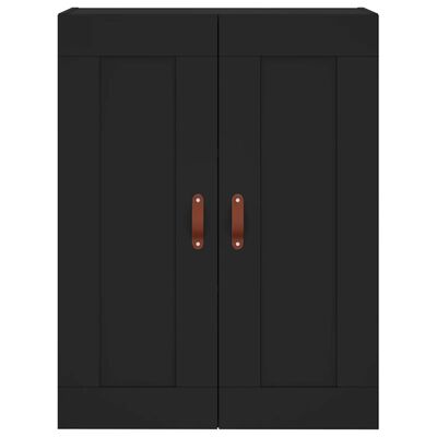 vidaXL Aparador alto madera contrachapada negro 69,5x34x180 cm