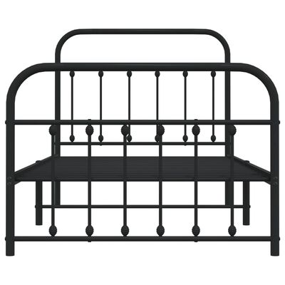 vidaXL Estructura cama sin colchón con estribo metal negro 100x190 cm