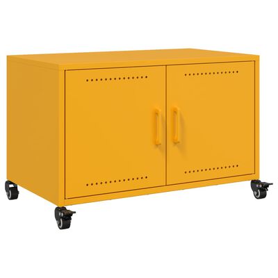 vidaXL Mueble de TV acero amarillo mostaza 68x39x43,5 cm