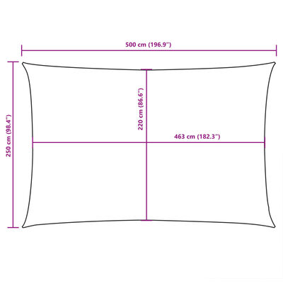 vidaXL Toldo de vela rectangular tela Oxford marrón 2,5x5 m