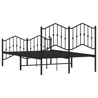 vidaXL Estructura cama sin colchón con estribo metal negro 120x190 cm