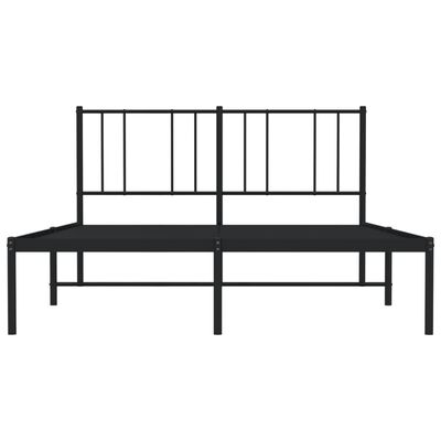 vidaXL Estructura cama sin colchón con cabecero metal negro 135x190 cm