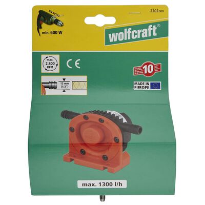 wolfcraft Bomba accionada por taladro 1300 l/h S=6 mm 2202000