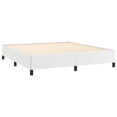 vidaXL Estructura de cama de cuero sintético blanco 180x200 cm