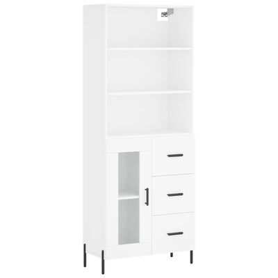 vidaXL Aparador alto madera contrachapada blanco 69,5x34x180 cm