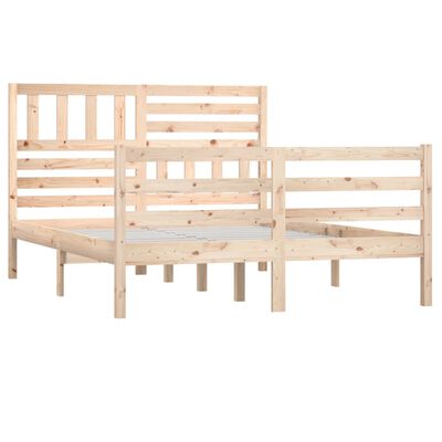 vidaXL Estructura de cama madera maciza 140x190 cm