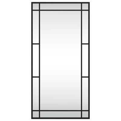 vidaXL Espejo de pared rectangular de hierro negro 40x80 cm