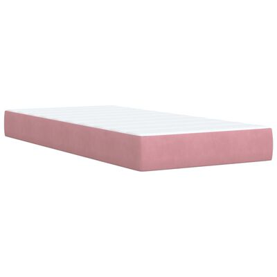 vidaXL Cama box spring con colchón terciopelo rosa 80x200 cm