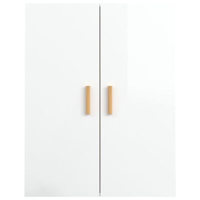 vidaXL Armario de pared colgante blanco brillante 69,5x34x90 cm