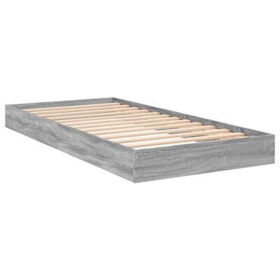 vidaXL Estructura de cama madera de ingeniería gris Sonoma 75x190 cm