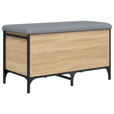 vidaXL Banco con almacenaje madera ingeniería roble Sonoma 82x42x45 cm