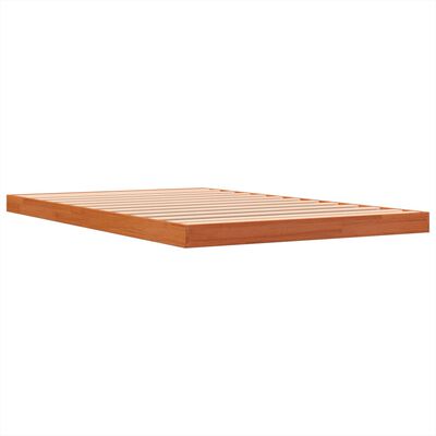 vidaXL Cama sin colchón madera maciza de pino marrón cera 120x200 cm