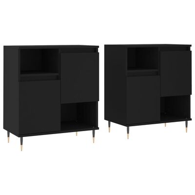 vidaXL Aparadores 2 uds madera contrachapada negro