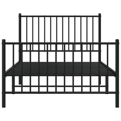 vidaXL Estructura cama sin colchón con estribo metal negro 100x190 cm