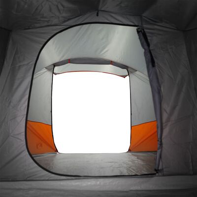 vidaXL Tienda de camping con túnel 4 personas impermeable gris naranja