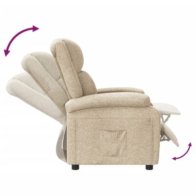 vidaXL Sillón reclinable de tela crema