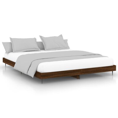 vidaXL Estructura de cama sin colchón madera marrón roble 160x200 cm