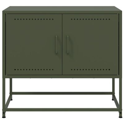 vidaXL Mueble para TV de acero verde oliva 68,5x39x60,5 cm